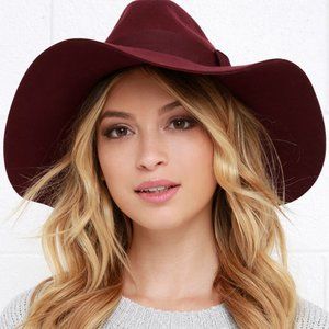 Brixton Piper Heather Wine sz Small Floppy Fedora